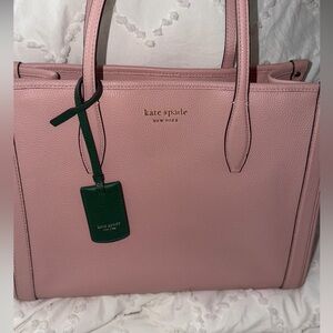 Kate Spade Pink Tote with Green Tag